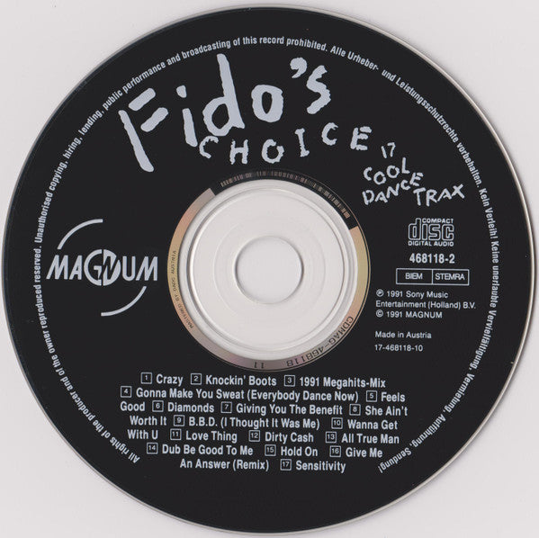 Various : Fido's Choice - 17 Cool Dance Trax (CD, Comp)