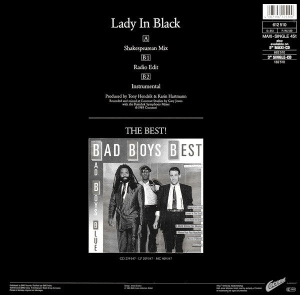 Bad Boys Blue : Lady In Black (12", Maxi)