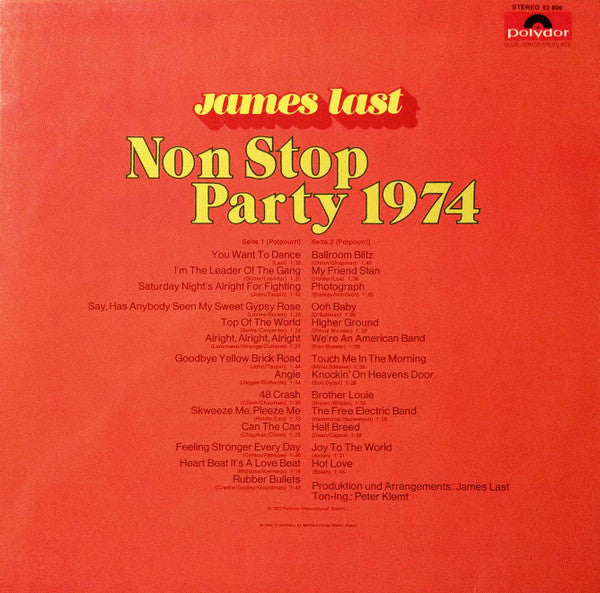 James Last : Non Stop Party 1974 (LP, Club, P/Mixed)
