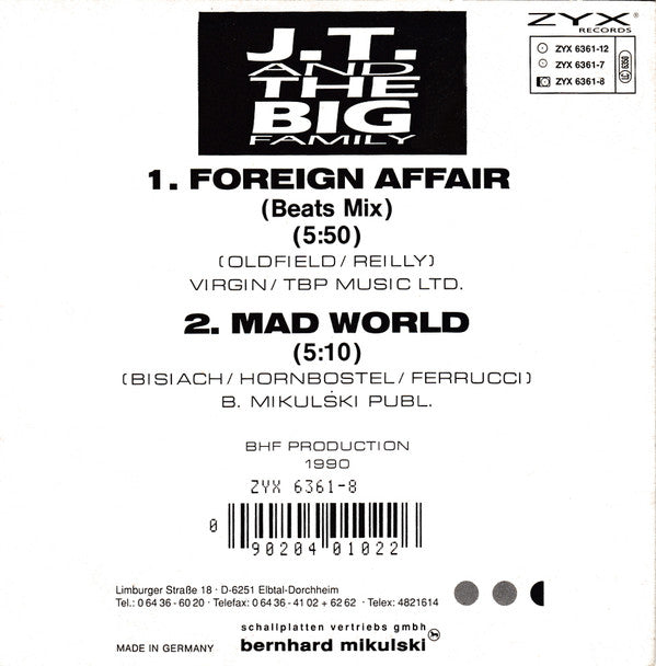 J.T. And The Big Family : Foreign Affair (CD, Maxi)