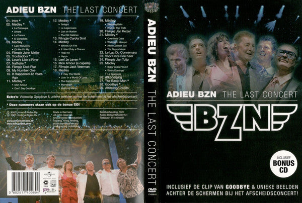 BZN : Adieu BZN - The Last Concert  (DVD-V, Album, Multichannel + CD, Album)
