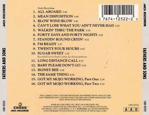 Muddy Waters : Fathers And Sons (CD, Album, RE)