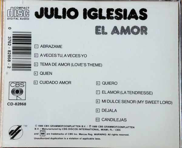 Julio Iglesias : El Amor (CD, Album)