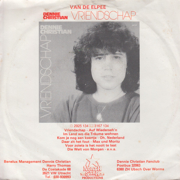 Dennie Christian : Auf Wiederseh'n / Vriendschap  (7", Single)