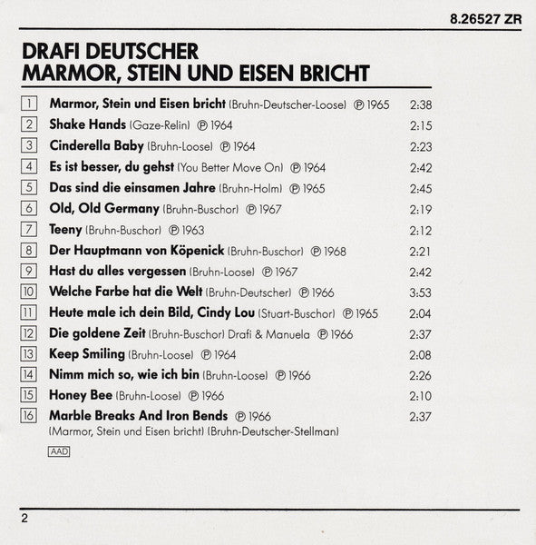 Drafi Deutscher : Marmor, Stein Und Eisen Bricht (CD, Comp)