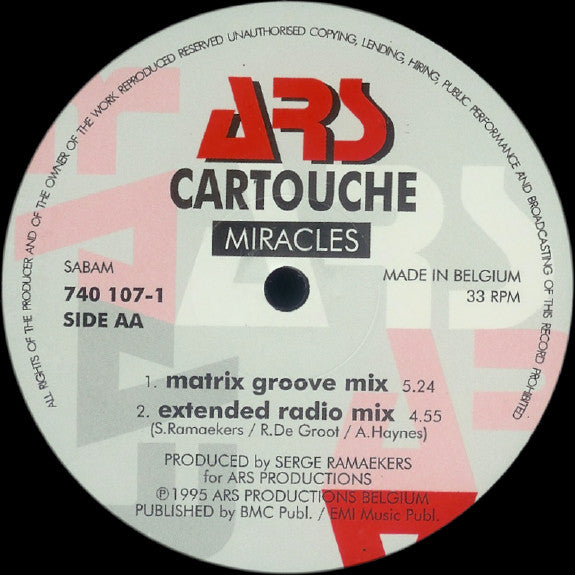 Cartouche : Miracles (12", Maxi)