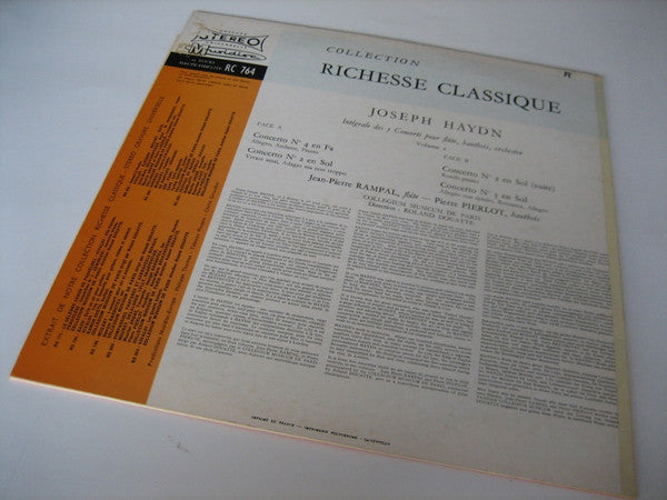 Joseph Haydn, Jean-Pierre Rampal, Pierre Pierlot, Collegium Musicum De Paris, Roland Douatte : Intégrale Des 5 Concerti Pour Flûte, Hautbois Et Orchestre (Volume 2 Concerti 2, 3, 4) (LP)