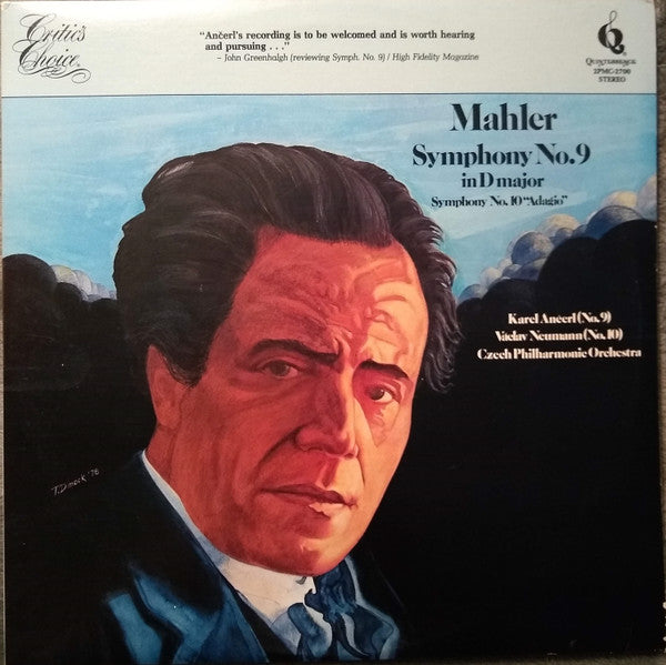 Gustav Mahler, Karel Ančerl, Václav Neumann, The Czech Philharmonic Orchestra : Symphony No. 9 And No. 10 "Adagio" (2xLP, Comp, RM)