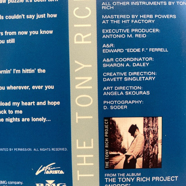 The Tony Rich Project : Nobody Knows (CD, Single, Car)
