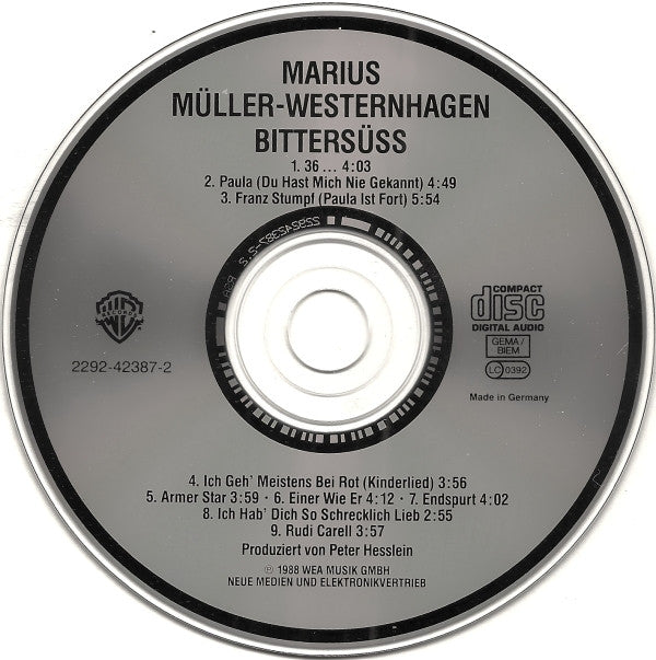 Marius Müller-Westernhagen : Bittersüß (CD, Album)