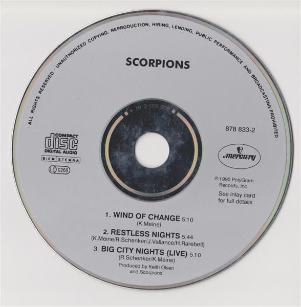 Scorpions : Wind Of Change (CD, Maxi)