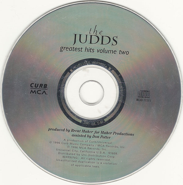 The Judds : Greatest Hits Volume Two (CD, Comp, RE)