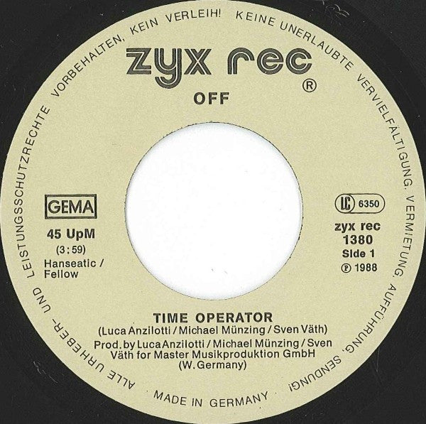 Off : Time Operator (7", Single)