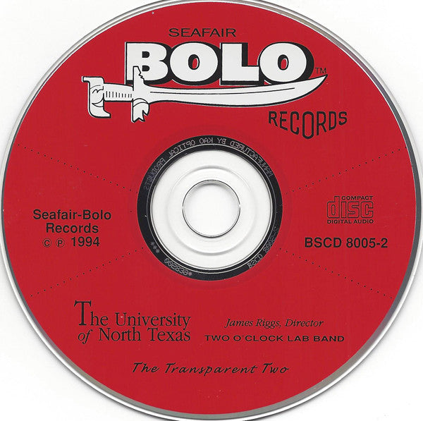 University Of North Texas Two O'Clock Lab Band : The Transparent Two (CD)