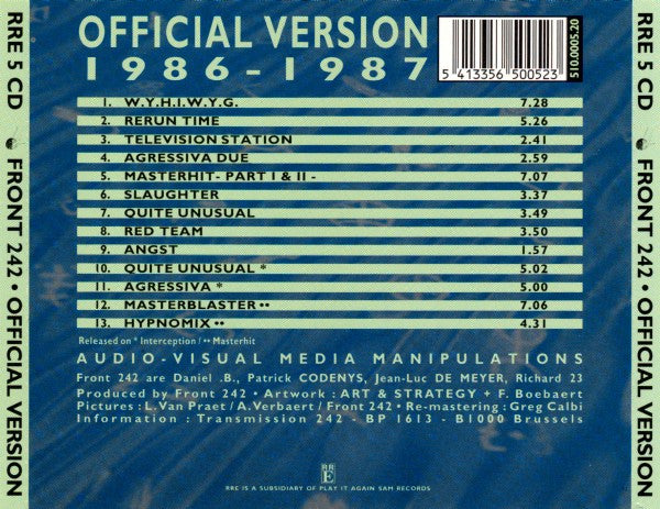 Front 242 : Official Version (CD, Album, RE, RM, RP)