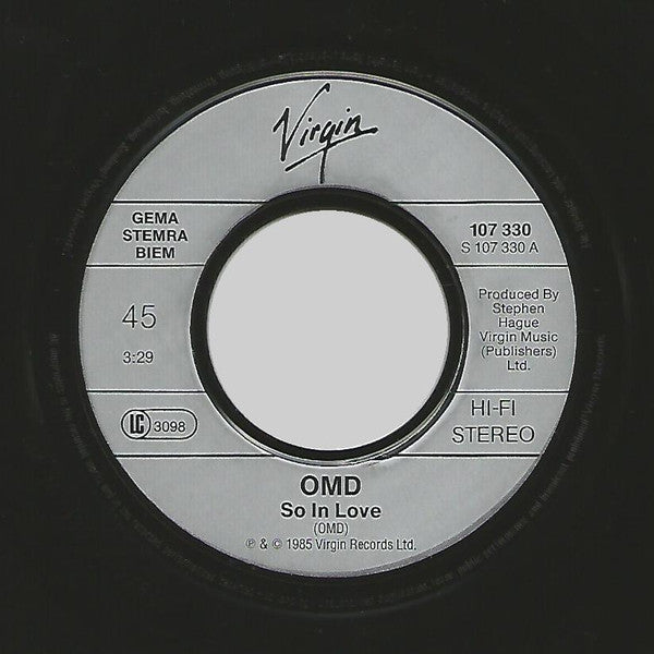 Orchestral Manoeuvres In The Dark : So In Love (7", Single)