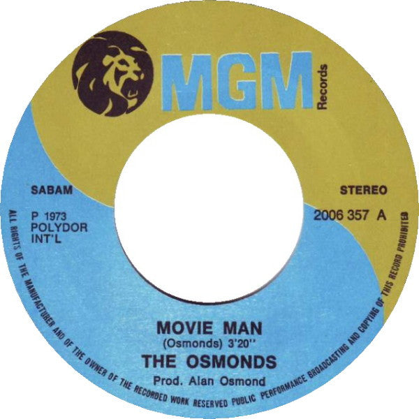 The Osmonds : Movie Man (7", Single)