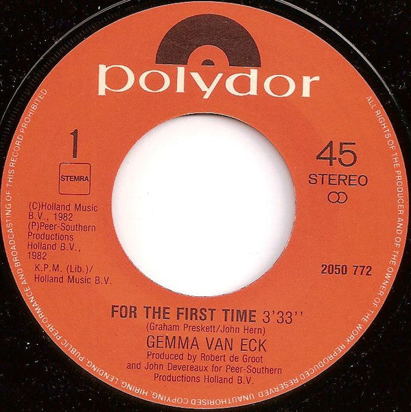 Gemma van Eck : For The First Time / It's Me Or Jane (7", Single)