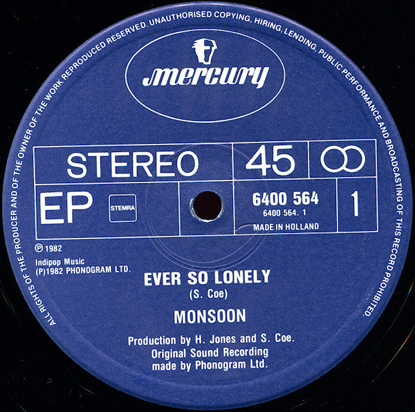 Monsoon : Ever So Lonely (12", EP)