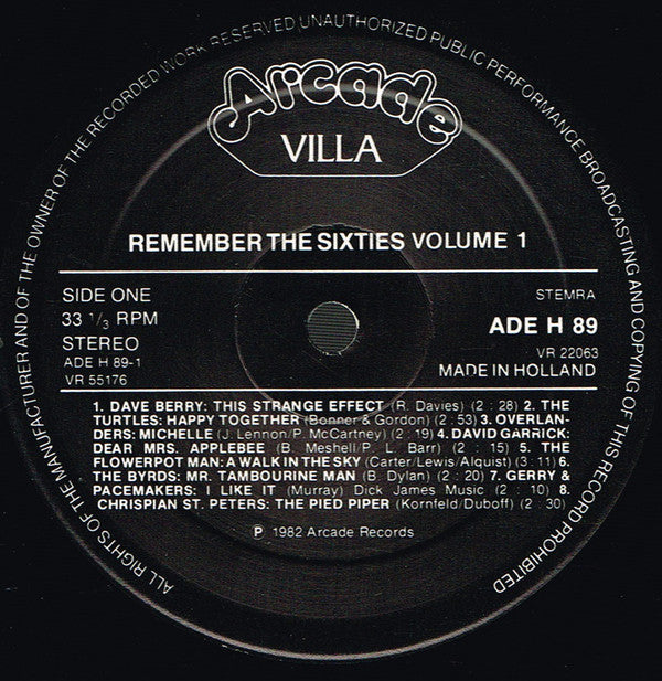 Various : Remember The 60's (Volume 1) (2xLP, Comp)