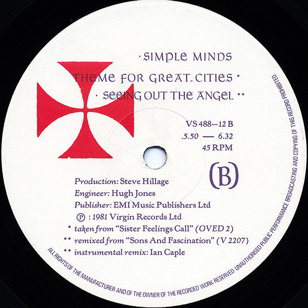 Simple Minds : Promised You A Miracle (12", Single, EMI)