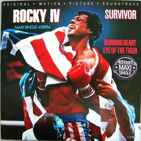 Survivor : Burning Heart / Eye Of The Tiger (12", Maxi)