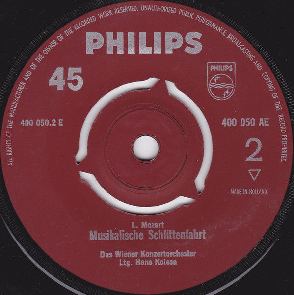 Wiener Konzertorchester, Hans Kolesa : Kindersymphonie / Musikalische Schlittenfahrt (7", Mono)