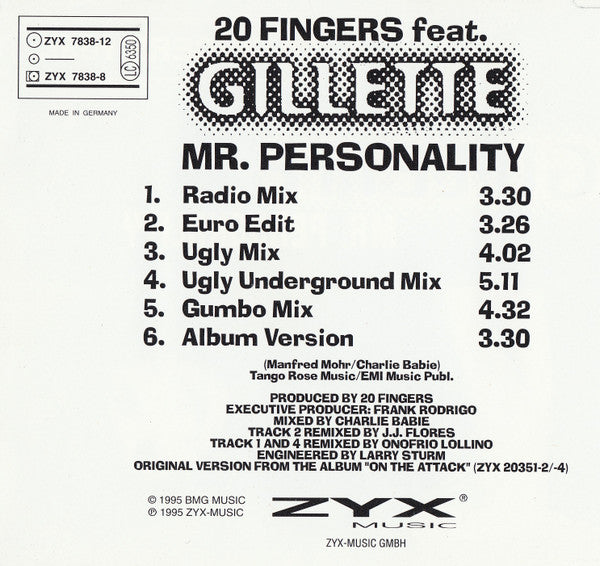 20 Fingers Feat. Gillette : Mr. Personality (CD, Maxi)