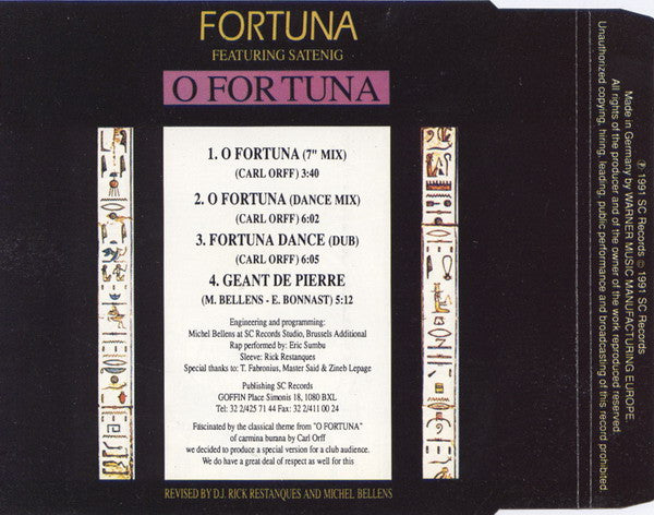 Fortuna Featuring Satenig : O Fortuna (CD, Maxi)