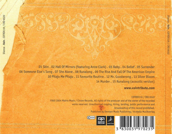 Silence (2) : Vain, A Tribute To A Ghost (CD, Album)