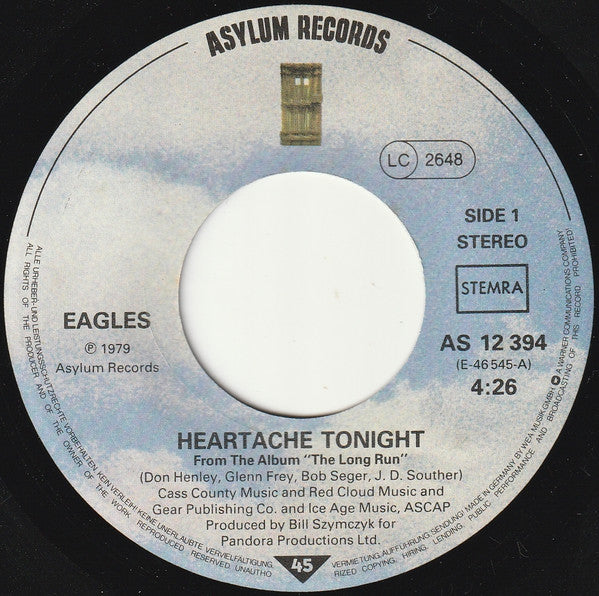 Eagles : Heartache Tonight (7", Single)