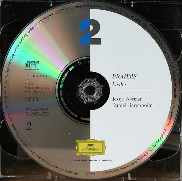 Johannes Brahms, Jessye Norman, Daniel Barenboim : Lieder (2xCD, Comp, RM)