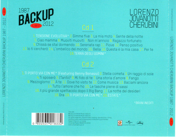 Lorenzo Cherubini : Backup 1987-2012 Il Best (2xCD, Comp)