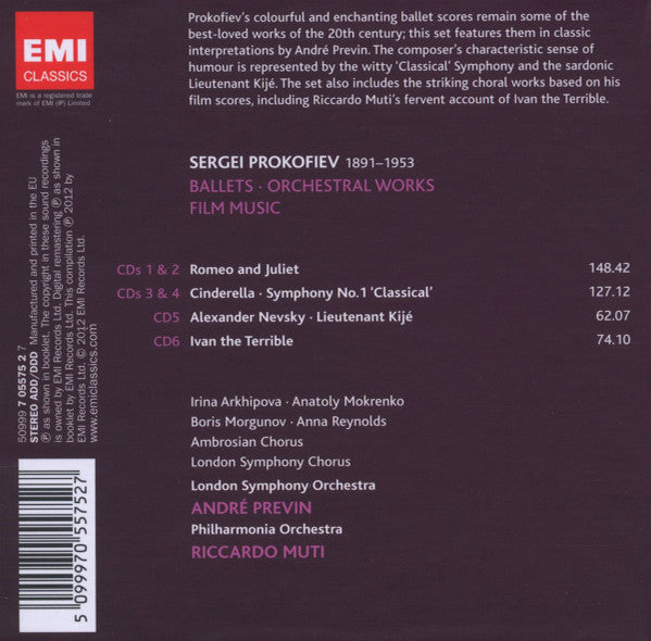 Sergei Prokofiev - André Previn · Riccardo Muti : Ballets / Orchestral Works / Film Music (6xCD, Comp)