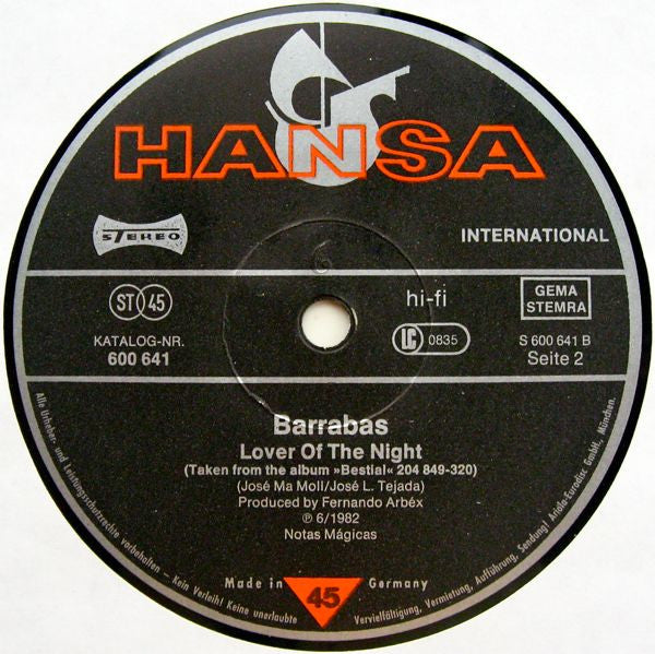 Barrabas : The Lion (Don't Kill The Lion) (Long Version) (12", Single)