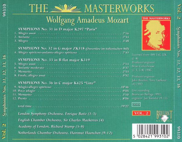 Wolfgang Amadeus Mozart : Symphonies (CD, Comp)