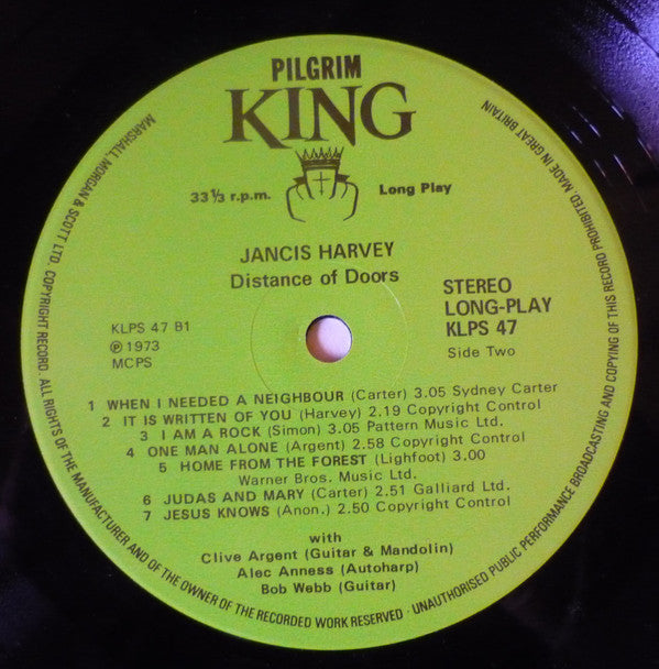 Jancis Harvey : Distance Of Doors (LP)
