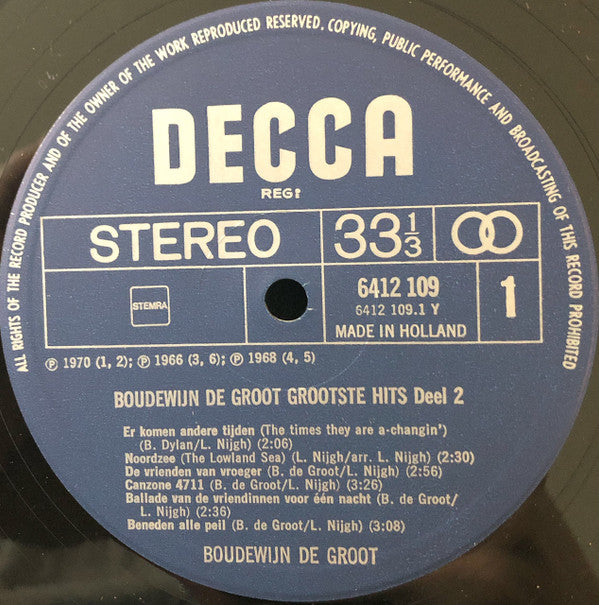 Boudewijn De Groot : Grootste Hits 2 (LP, Comp)