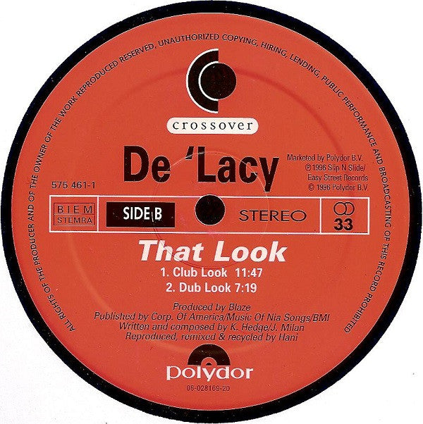 De'Lacy : That Look (12")