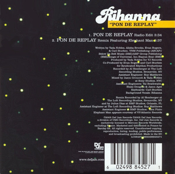 Rihanna : Pon De Replay (CD, Single, Car)