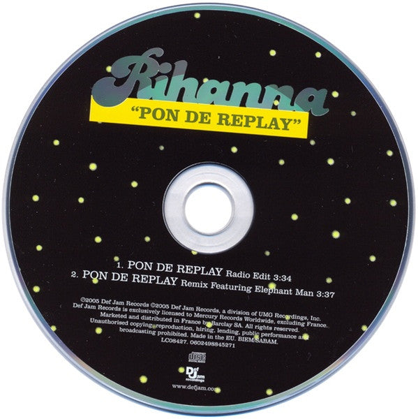 Rihanna : Pon De Replay (CD, Single, Car)