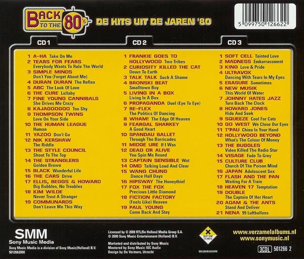 Various : Back To The 80's Pop & Wave (De Hits Uit De Jaren '80) (3xCD, Comp)