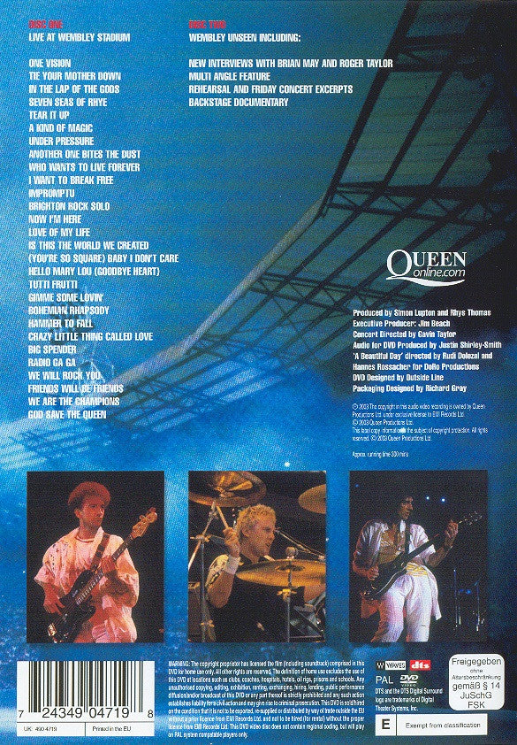 Queen : Live At Wembley Stadium (2xDVD-V, Album, Multichannel, PAL)