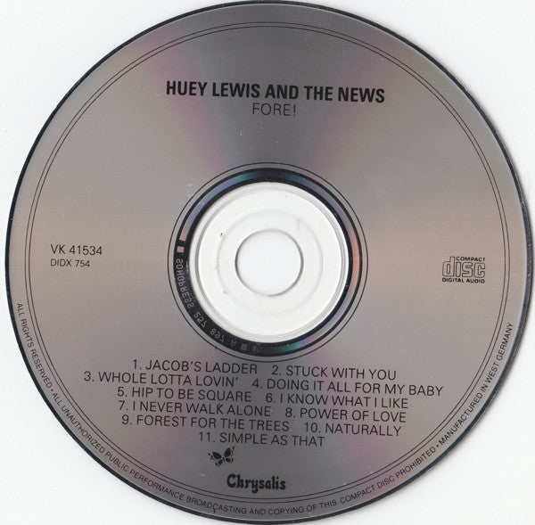 Huey Lewis & The News : Fore! (CD, Album)