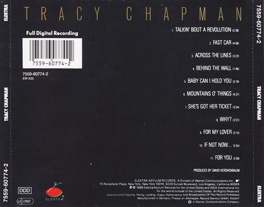 Tracy Chapman : Tracy Chapman (CD, Album, RE)