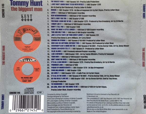 Tommy Hunt : The Biggest Man: Scepter And Dynamo Recordings 1961-67 (CD, Album, Comp, RM)