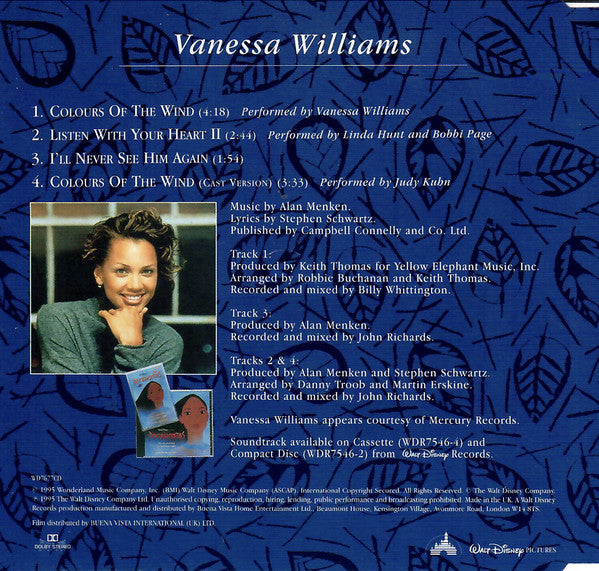 Vanessa Williams : Colours Of The Wind (CD, Single)