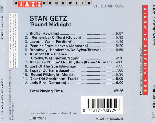Stan Getz : 'Round Midnight (CD, Comp)