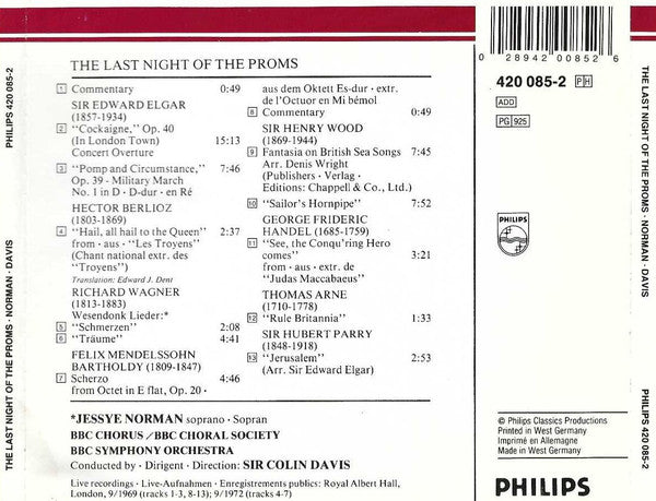 Sir Colin Davis, Jessye Norman, BBC Symphony Orchestra : The Last Night Of The Proms (CD, Comp)