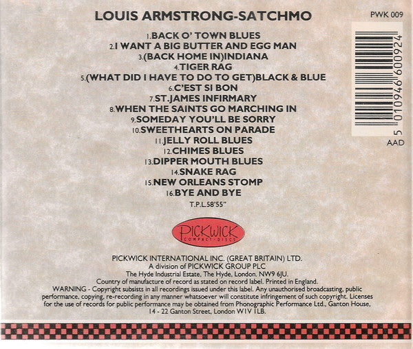 Louis Armstrong : Satchmo (CD, Comp)